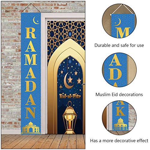 NUOBESTY 1 par de bandeiras decorativas de festa para casais muçulmanos Eid decorações para porta