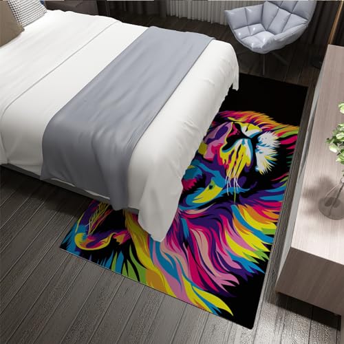 Tapis antidérapant lion graffiti pour sécuriser le sol - 4