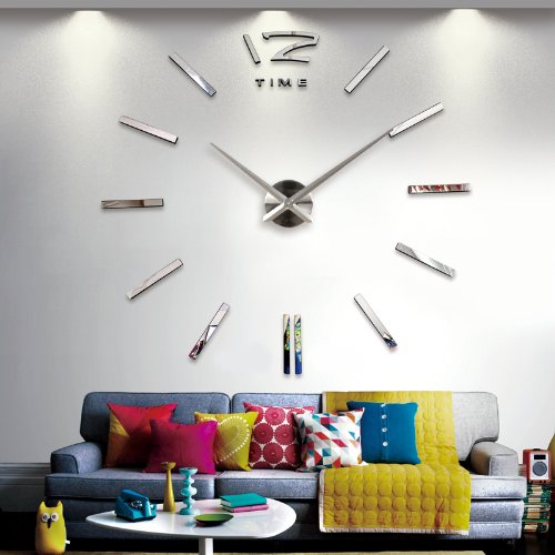 GMMH 0108 Orologio Da Parete Fai-da-te XXL 100-130 Cm, Design 3D Con Numeri E Lettere Adesive - 2