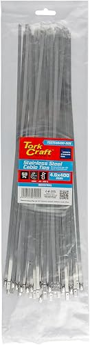 Tork Craft S/Steel Cable Ties Ss304 4.6Mm X 400Mm Natural 50Pc