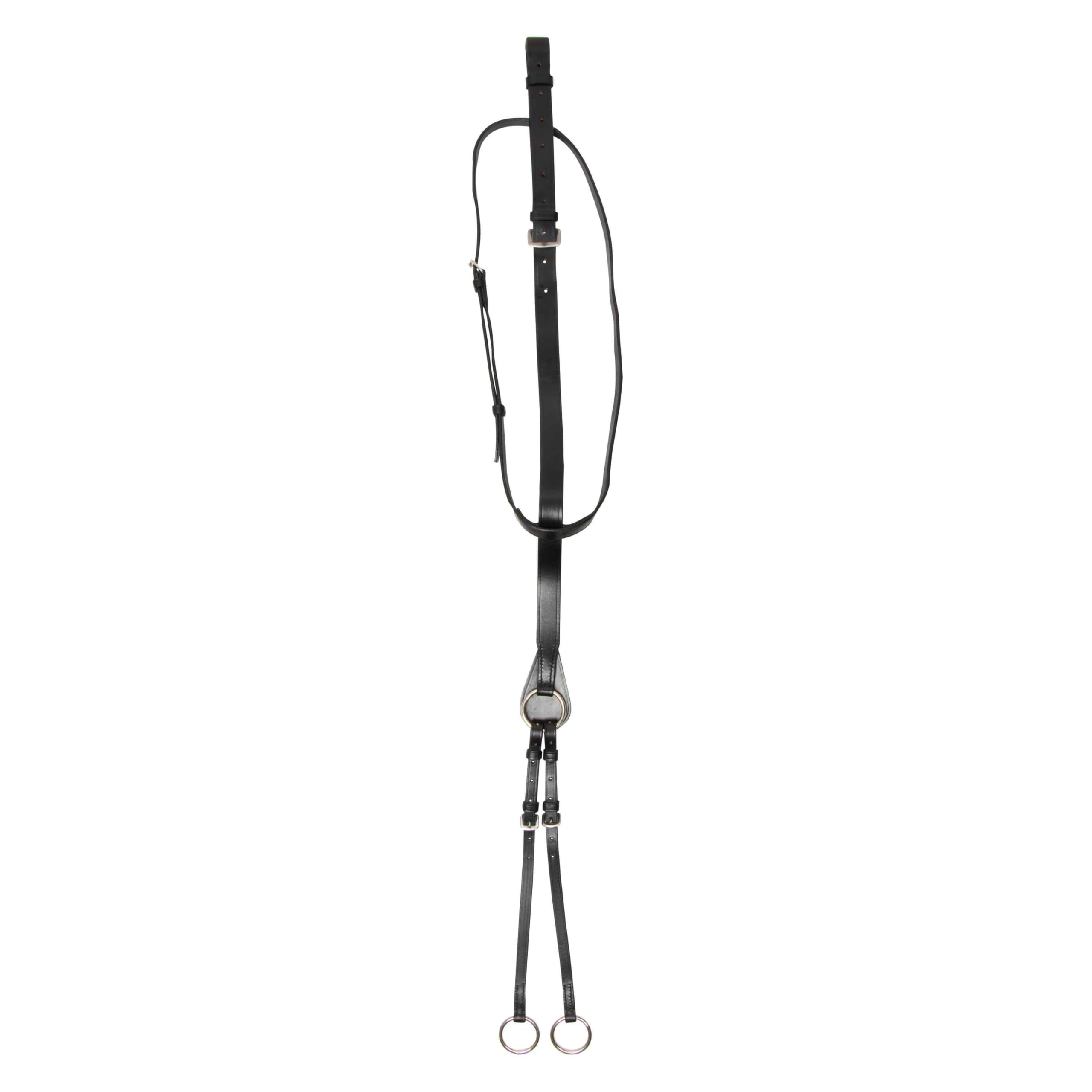 Imperial Riding IRH Core Martingale Leather Running Martingale with Adjustable Fork, Black, Full