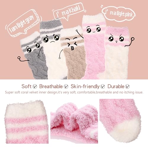Image of EBMORE Womens Fuzzy Socks Fleece Fluffy Cabin Plush Warm Sleep Soft Cozy Winter Adult Socks
