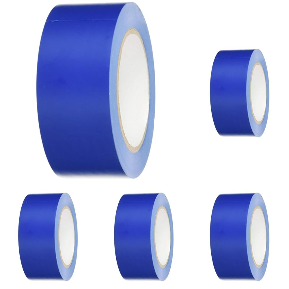 Eurobands 1BL23.44.0050/033A# Warnband selbstklebend Blau – 50 mm x 33 m – Bodenmarkierungsband für Industrie, Lager & Maschinen – UV- & feuchtigkeitsbeständig (Packung mit 5)