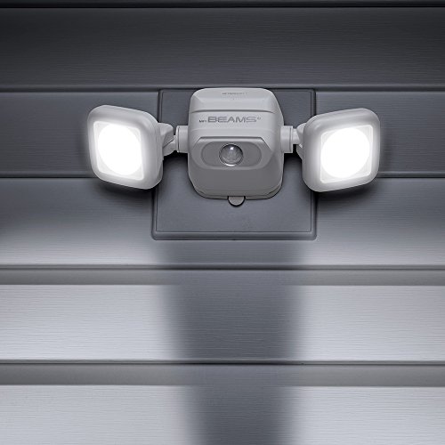 Mr. Beams Mbn3000 Netbright 500 Lumen High Performance Wireless Battery Powered Motion Sensing Led Dual Head Security Spotlight (2 Pack), White #TOP5