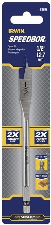 Irwin Speedbor 88808 1/2" Speedbor® 2000 Standard Length Flat Wood Boring Bit