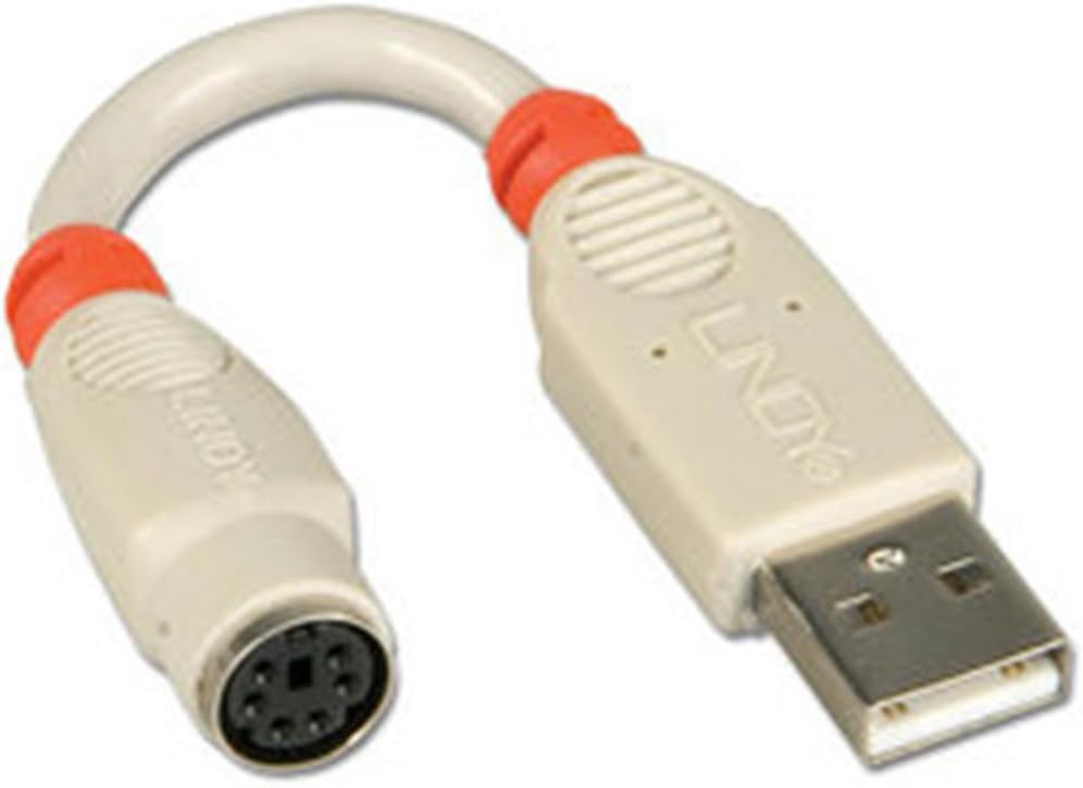 Lindy PS/2 USB Adapter Cable 6Pin Mini DIN FM USBA M Gris
