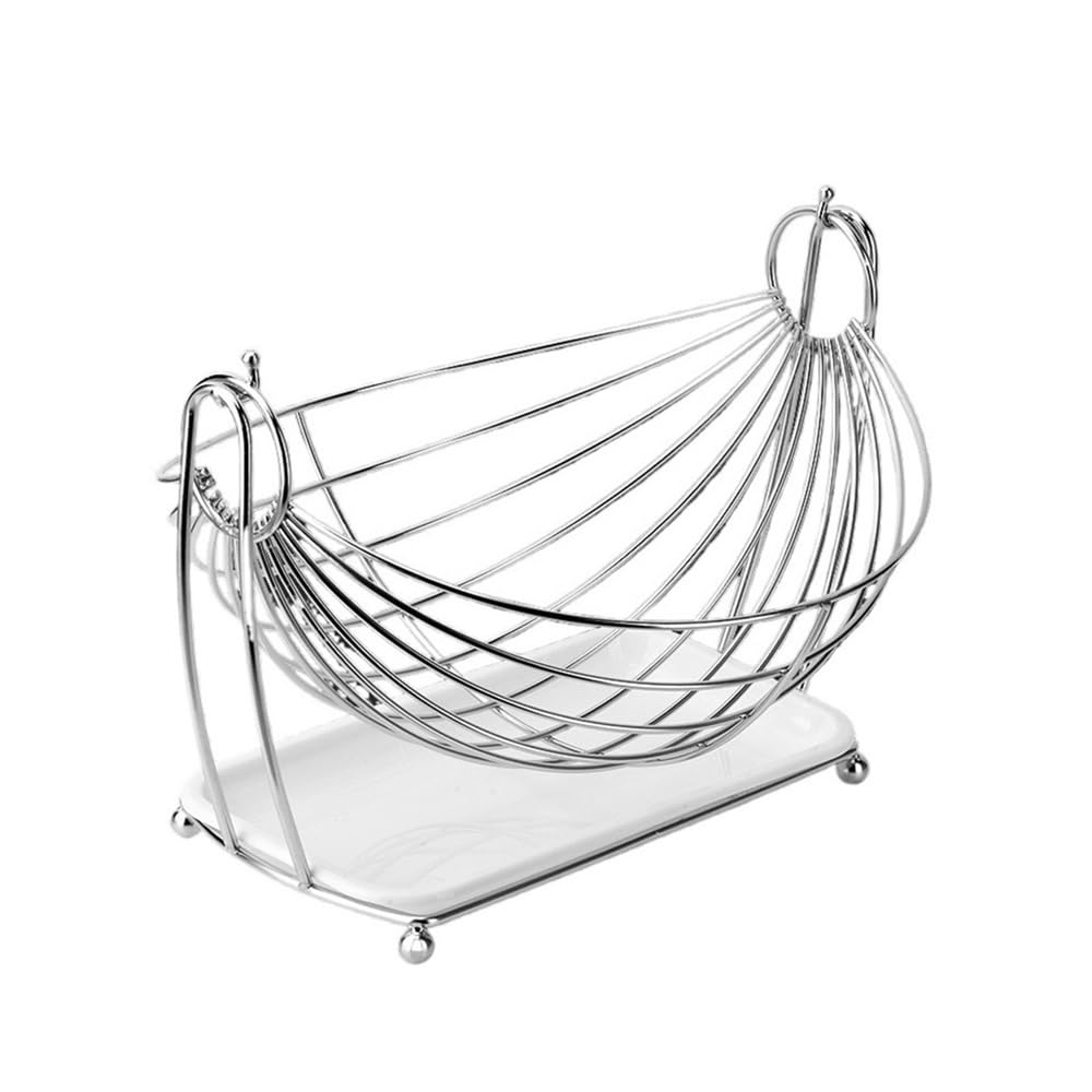 HLHLOP777 Fruit Bowl Fruit Basket Stainless Steel Kitchen Vegetables Household Organizer Decor Fruit Basket