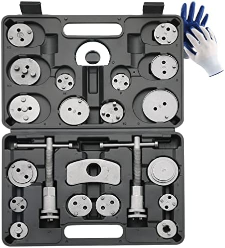 ATPEAM 24pcs Heavy Duty Disc Brake Caliper Tool Set and Wind Back Kit for Brake Pad Replacement