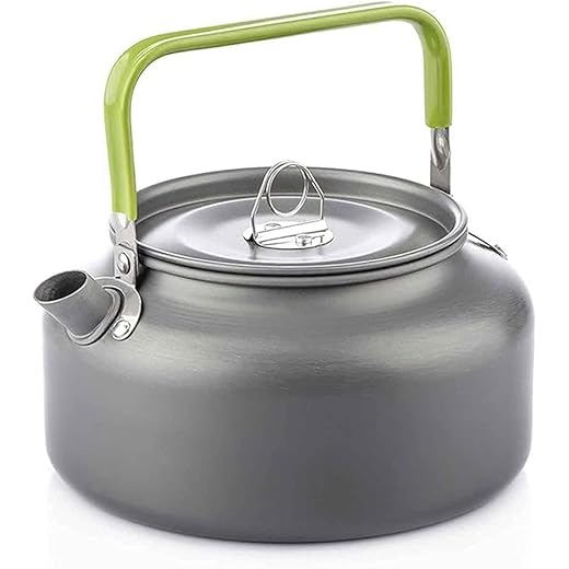 Elitemart Aluminium 1.2L Camping Water Kettle Water Teapot Coffee Kettle Outdoor/Indoor Aluminum Alloy Tea Kettle Outdoor Camping Hiking Picnic, 1.2 Liter