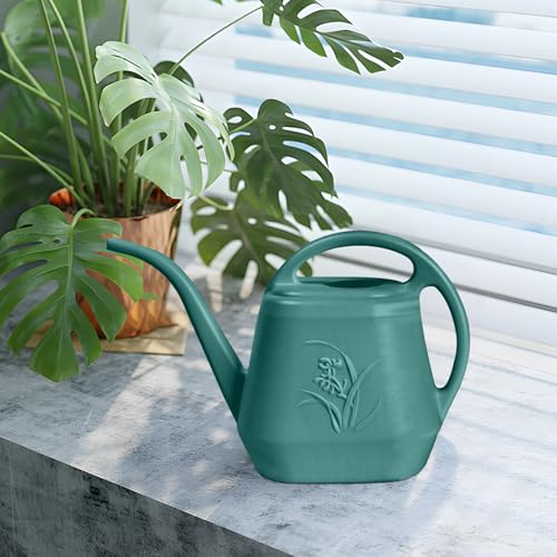 Image of Plastic Watering Can - 1 /2 Gallon - Green | With Long Spout for Watering-Home Indoor and Outdoor Garden