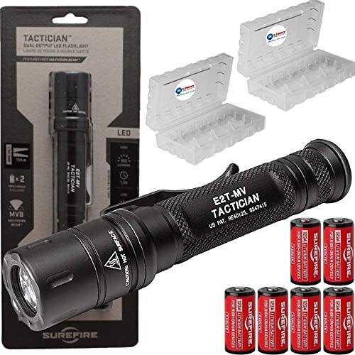 Surefire Tactician 800 Lumen Tactical Edc Flashlight Bundle With 6 Extra Cr123A Batteries And 2 Lightjunction Battery Cases #TOP26