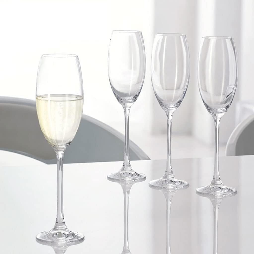 Juego de 4 copas de vino de cristal soplado a mano de 272 ml, modernas de tallo largo y gran capacidad for degustación de fiestas y bodas Vaso para bebidas