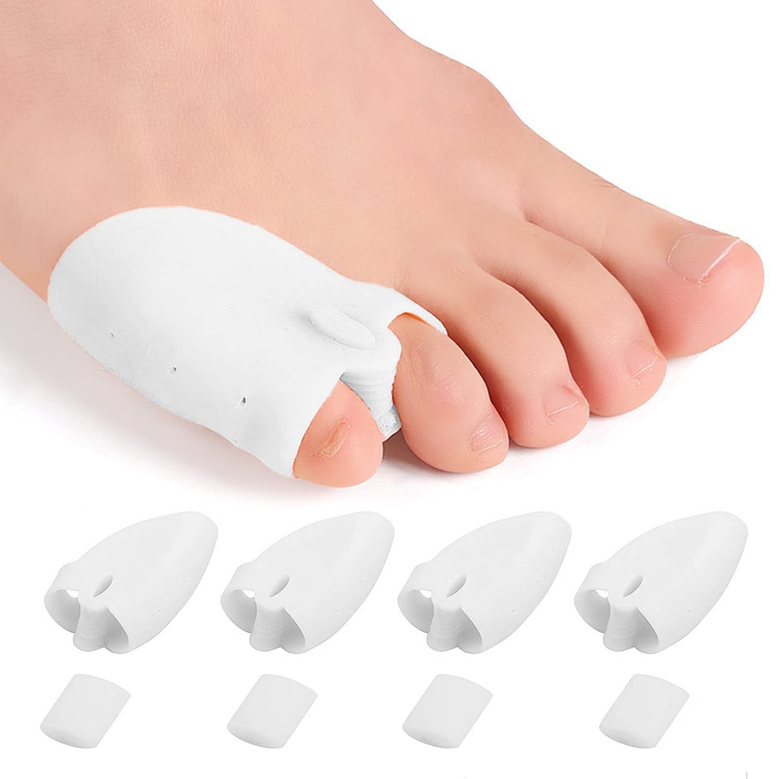 Separatori per Dita Dei Piedi 4 Pezzi Separatori per Dita Del Mignolo in Silicone per Alluce Valgo, Sollievo Dal Dolore in Caso di Dita Dei Piedi, da Indossare Nelle Scarpe per Corsa Camminare e Yoga.
