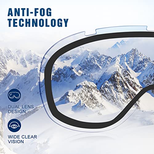 Henoty Ski Goggles, 100% Uv Protection Otg Snow Goggles For Men Women Youth Adult - Uv Protection Foam Anti-Scratch Dustproof(A2-B/M) #TOP6