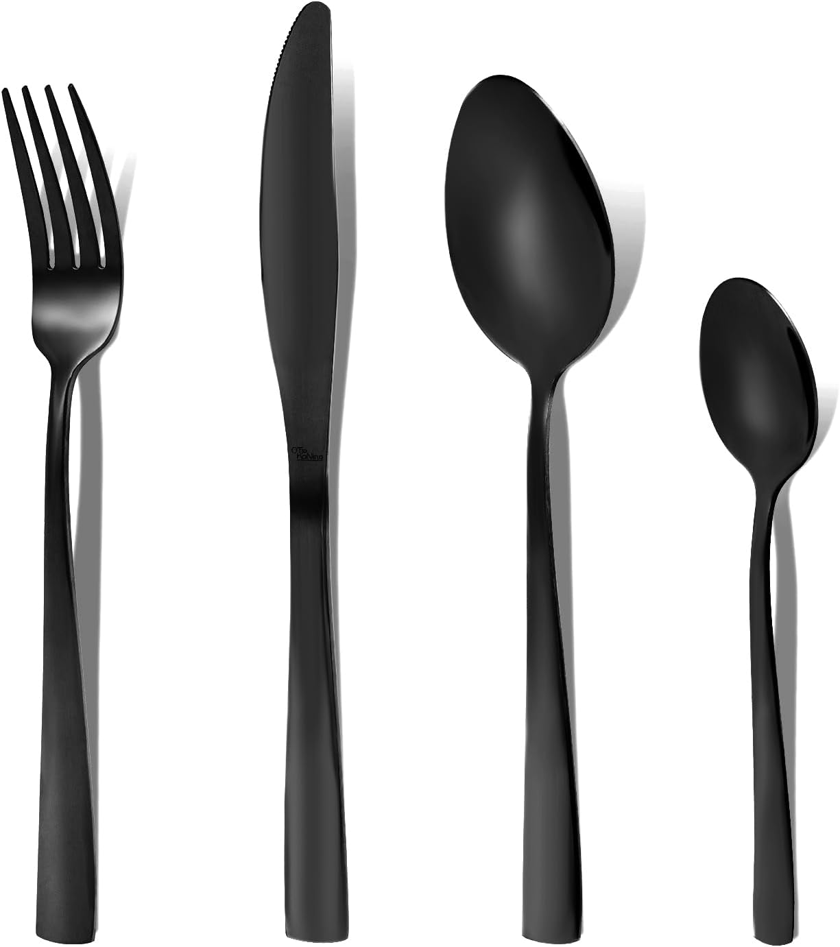 OTTO KONING Leipzig Cutlery Set for 8, Black Stainless Steel, 32 Piece
