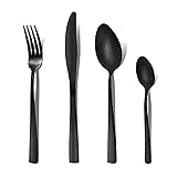 Cubiertos Acero Inoxidable Negros - Juego de...