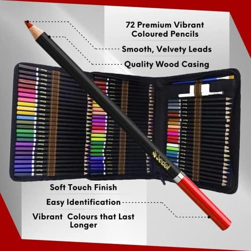 Sedol Colouring Pencils Set - 72 Professional Coloured Pencils - Colouring Pencils for Adults and Children - Pencils Colouring for Art, Drawing, Doodling, and Sketching