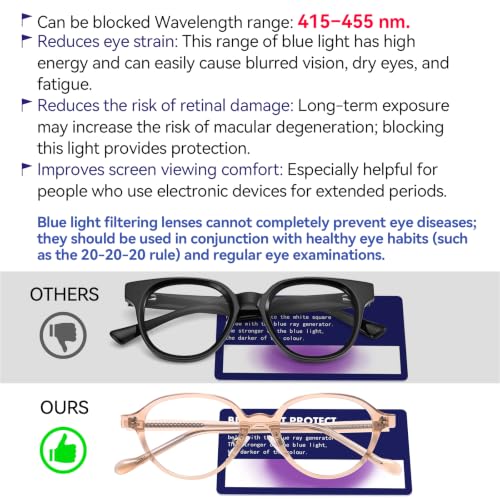 Image of Dollger Blue Light Blocking Glasses For Woman Men TR90 Retro Round Computer BlueLight Glasses Clear Lens Non-Prescription Transparent tea