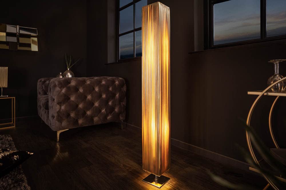 invicta INTERIOR riess-Ambiente.de Moderne Designer Stehlampe Paris 120cm Gold Stehleuchte Wohnzimmerlampe