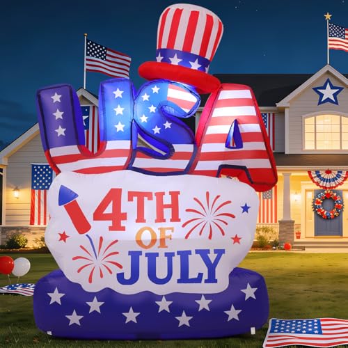 COMIN 6.2FT 4th of July Inflatable Patriotic Decoration, USA Letter