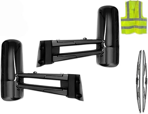 KOZAK - Espejos negros para puerta con brazos (lado derecho y conductor izquierdo) compatibles con semirremolques Kenworth T680 T880, juego de 2