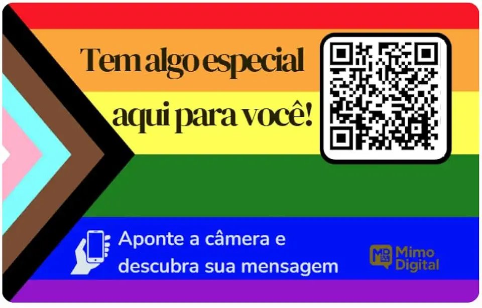 Cartão Presente Inovador Personalizavel com QR Code Premium (Colorido)