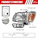 ADCARLIGHTS for 2001 2002 2003 2004 Toyota Tacoma Headlight Assembly 01 02 03 04 Toyota Tacoma Headlamp with Corner Signal 6Pcs Blk Lamps and Bumper Light Clear lens Chrome housing