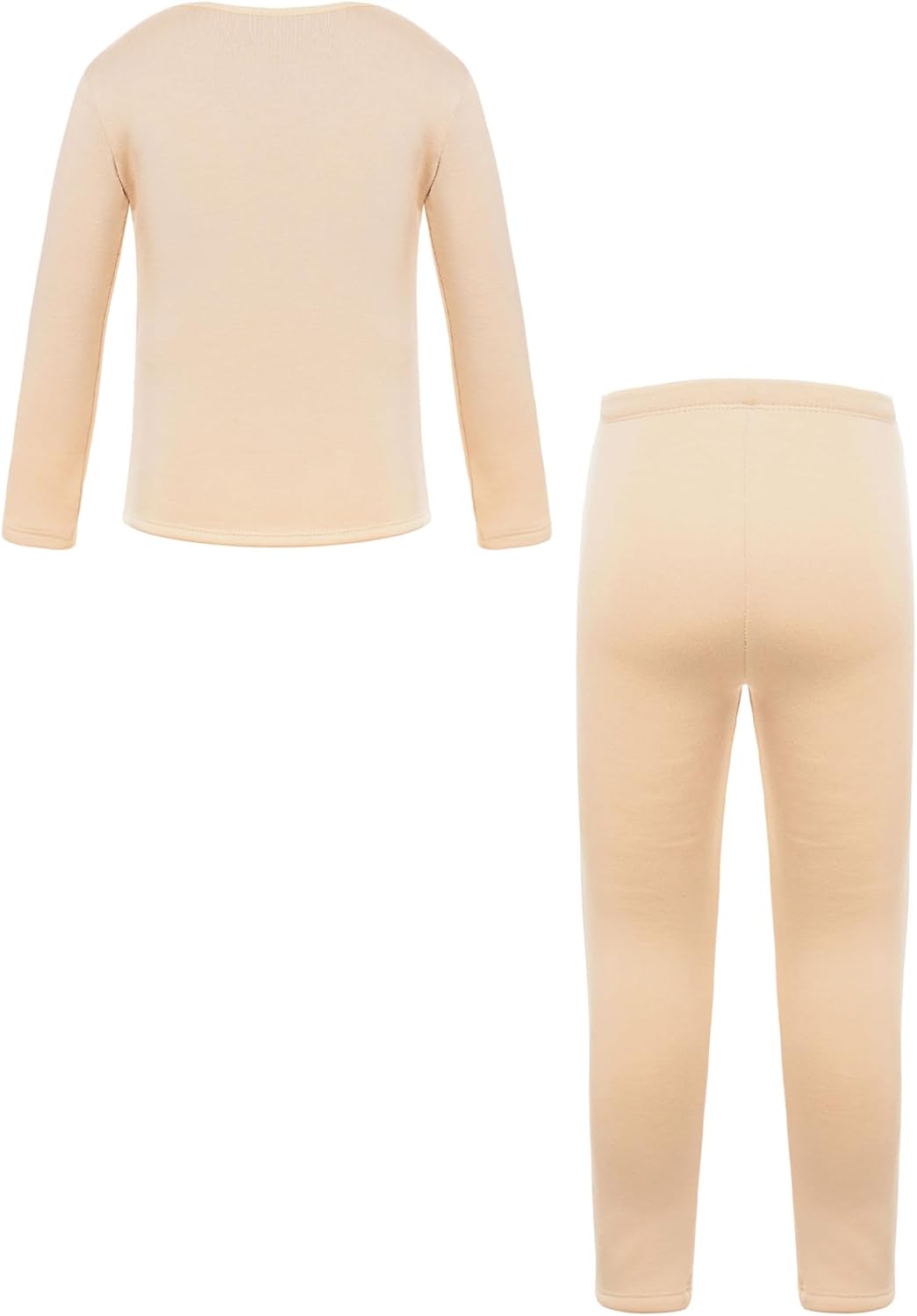 Hansber Kids Girls Thermal Underwear Tracksuit Ballet Competition Undergarments Long Johns Fleece Lined Set