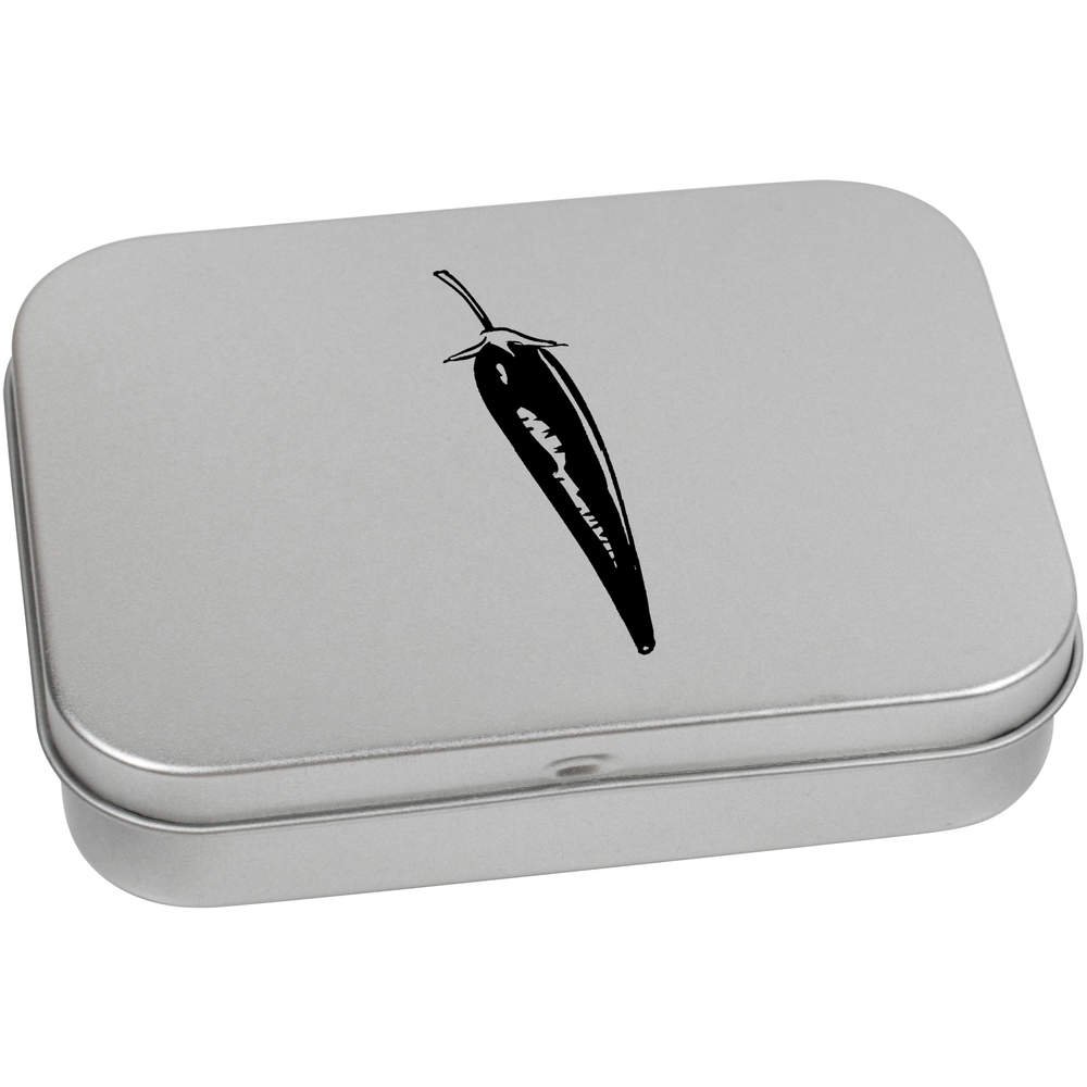 Azeeda 110mm 'Chilli Pepper' Metal Hinged Tin/Storage Box (TT00012324)