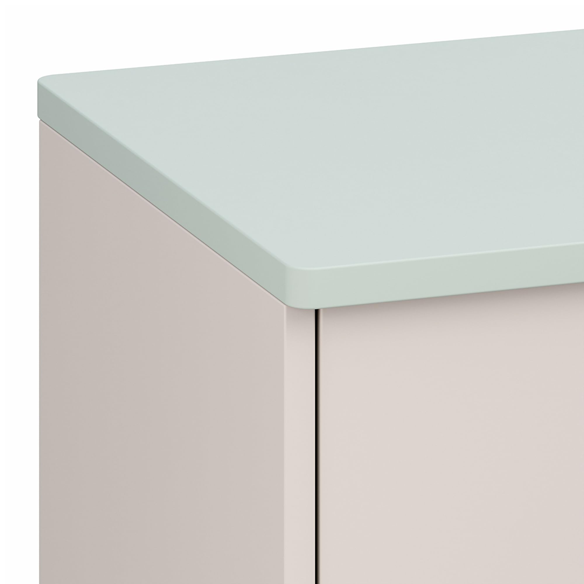 [en.casa] Commode pour Enfants avec 3 Tiroirs Table de Nuit Chevet avec Poignées en Forme de Coeur MDF Panneau de Particules Bois de Pin 62 x 38 x 30 cm Blanc Vert Menthe