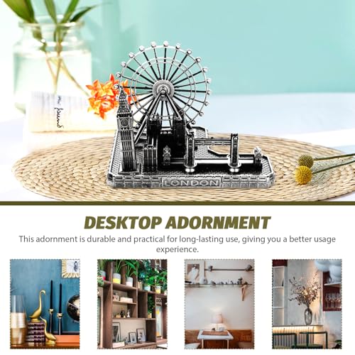 Reloj de mesa de aleación plateada resistente con diseño artístico 7