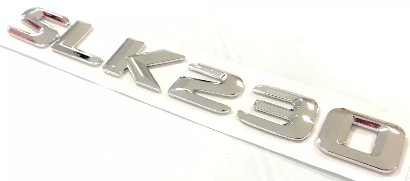 One Pc 1997-2004 SLK230 SLK 230 Letter Car Rear Trunk Emblem Badge Nameplate Sticker Decal (Silver)