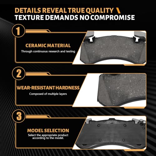 Image of D1575 Front Ceramic Brake Pads Kit Fit For Audi A8 Quattro 2012-2013, For Audi S6 2013, 2015-2017, For Audi S7 2013, 2016-2017, For Audi S8 2016