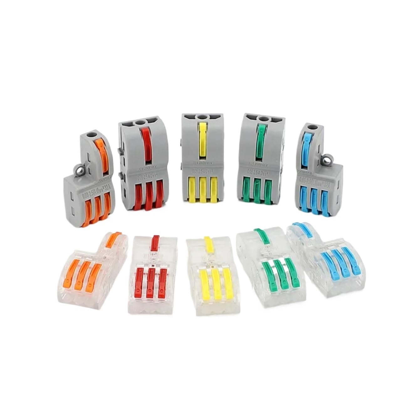 zhuguiming 10/1000PCS ワイヤーコネクタ ユニバーサル配線ケーブルコネクタ プッシュイン導体端子 PCT-222