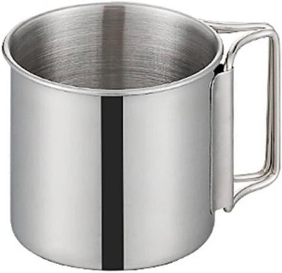 INLIMA Drinking Glasses Stainless Steel Camping Cup Portable Carabiner Cups Outdoor Water Cup Mug With Foldable Handle Kitchen Drinkware (Size : 250ml)