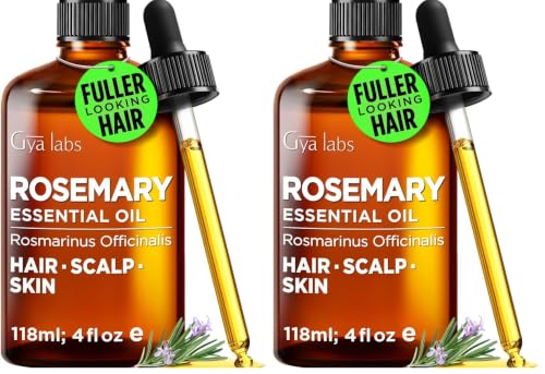 Image of 100% Pure Rosemary Essential Oil - 4 Fl Oz - Rosemary Oil for Hair, Skin, Diffuser, Aromatherapy & DIY Candle Making Scent (Pack of 2)
