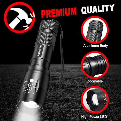 1 Mode Flashlights 4 Pack, Super Bright Zoomable LED Tactical Flashlight High Lumens, Water Resistant Portable Pocket Flash Light for Emergency, Camping, Home, and Gift - SL2000 - Image 6