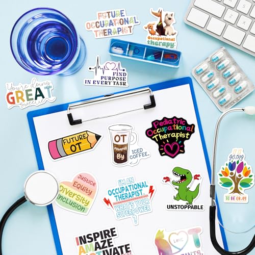 YTSQLER Occupational Therapy Stickers 200 PCS OT Stickers Bulk for Laptop Binders Water Bottle Occupational Therapist Gifts for Women Students Coworkers Adults - Image 3
