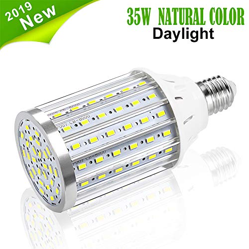 Led Mais Glühbirne, Vaxiuja Led Mais Glühbirne e27 Birne E27 LED High Power Retrofit Glühbirne LED Straßenleuchte 360 Grad Flutlicht Für Garage Auffahrt (Natürliches Weiß, 35 W)