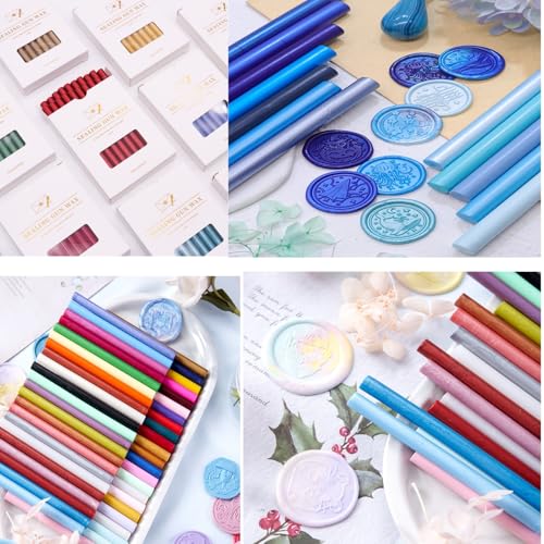 Kit de lacre de cera, verde-oliva Atopbb 20 peças de palitos de cera de vedação verde pinho com pist