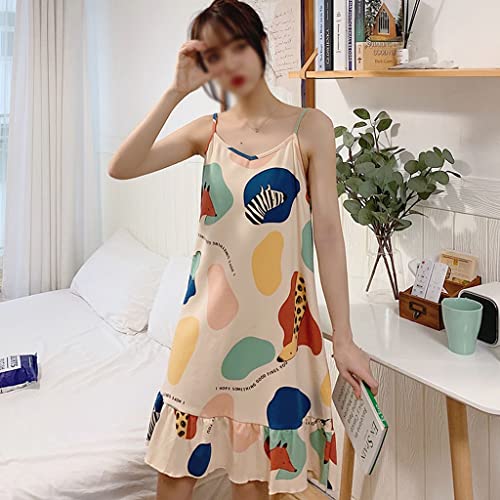 Chemise de nuit sans manches LJIANGD avec décolleté élégant pour femme