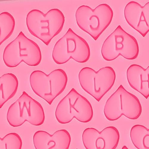 Miniatura 5 de Carta en forma de corazón, silicona para alimentos, pasta de azúcar, chocolate, para decoración de pasteles de cumpleaños