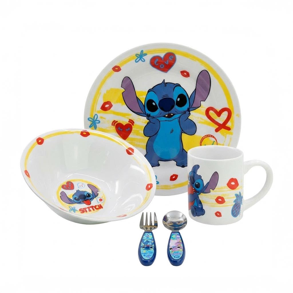 Ceramiczny zestaw zastawy stołowej dla dzieci, ze stali nierdzewnej, talerz, miska i kubek, zestaw obiadowy dla dzieci, pomysł na prezent dla chłopców i dziewcząt, od 4 lat