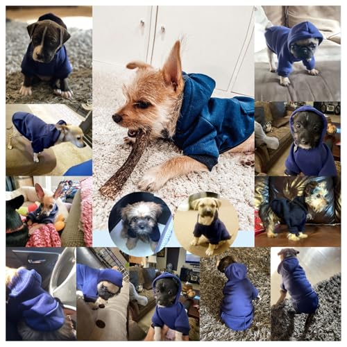 image for Jecikelon Winter Dog Hoodie Sweatshirts with Pockets Warm Dog Clothes 