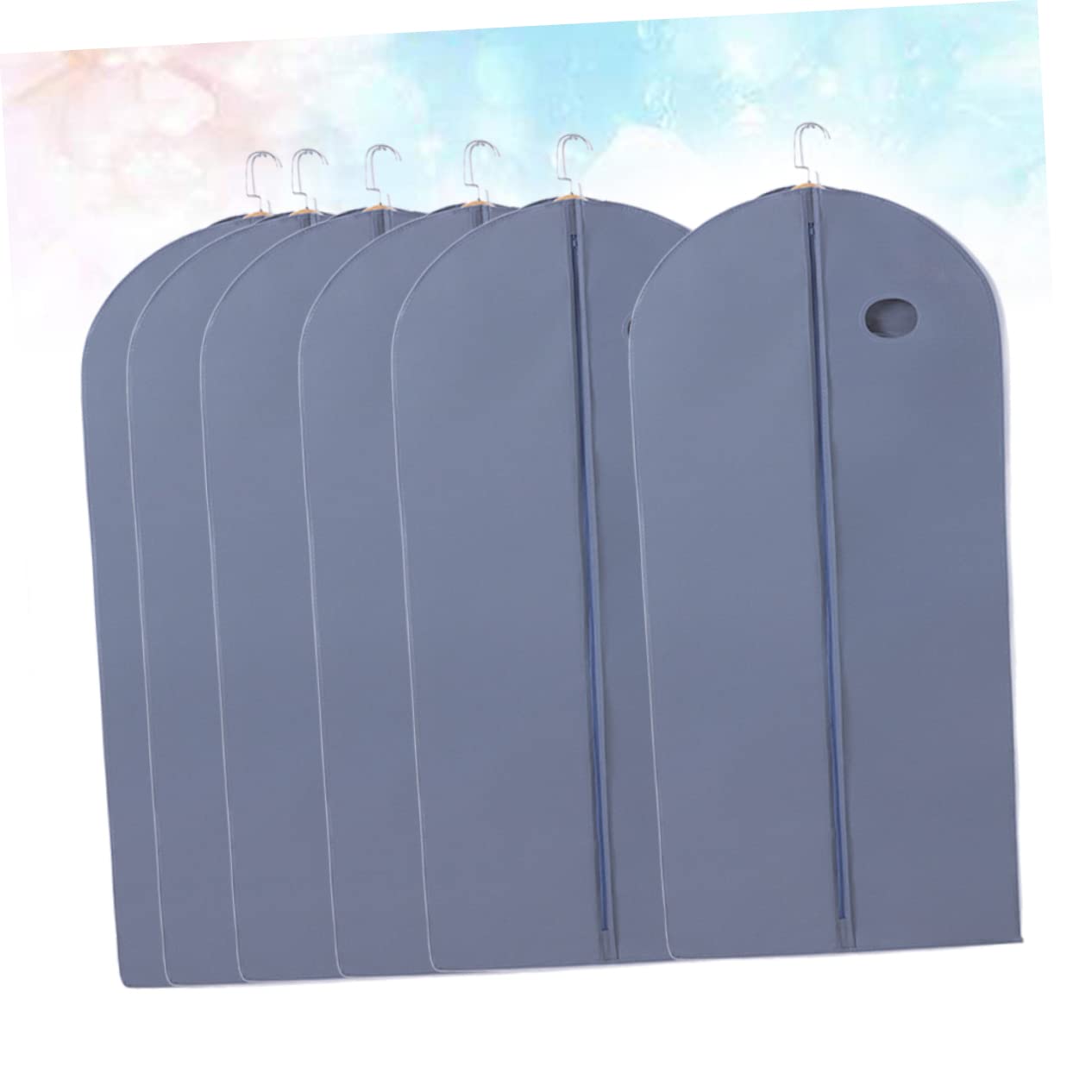 KOMBIUDA 6 Fundas Protectoras de Ropa Transpirables para Trajes y Abrigos, Almacenamiento Organizado y Protección Polvo, Color Gris