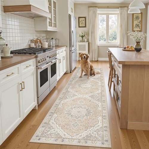 Madane Runner Rug 2x8, Washable Hallway Runner Rugs, Non-Slip Low-Pile