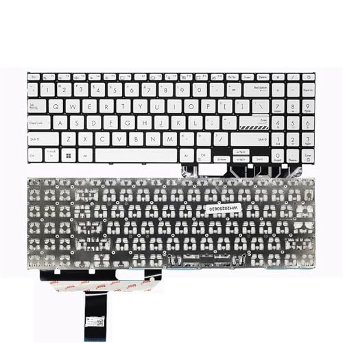 Vivobook 15 X1502 X1502ZA X1502Z X1502VA B1502 B1502CBA �o�b�N���C�g�t�����V�A��m�[�g�p�\�R���L�[�{�[�h(US Silver Org)