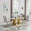 Gold Table With 4 Grey Chairs