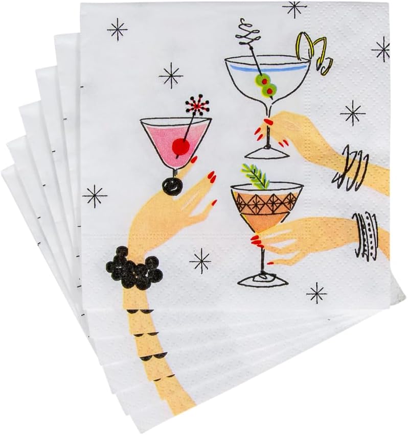 Caspari Aperitivo Cocktail Napkins - 20 Per Package