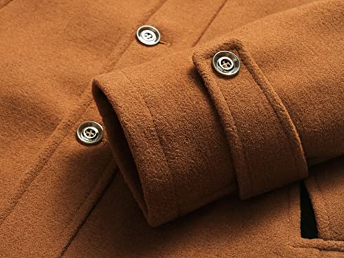 Image of chouyatou Men's Winter Stylish Wool Blend Single Breasted Military Peacoat